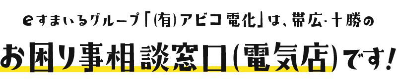 eスマイル「アビコ電化」は帯広・十勝の地域密着型電気店です！